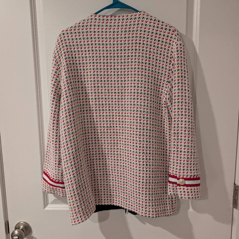 Maje Checked Cotton-Blend Tweed Jacket with Gold Crest Buttons - Picture 4 of 12